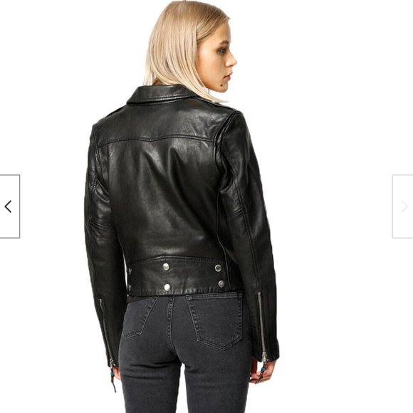 Blk Dnm WKL201 LEATHER JACKET 1,Small Black REG - Picture 2 of 9